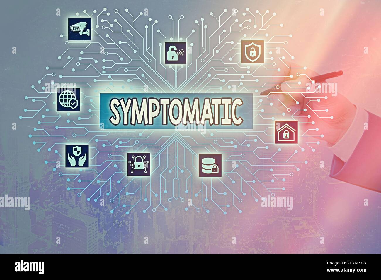 Note d'écriture montrant symptomatique. Concept commercial pour servir de symptôme ou de signe, en particulier de quelque chose de indésirable contrôle de l'administrateur système, ge Banque D'Images