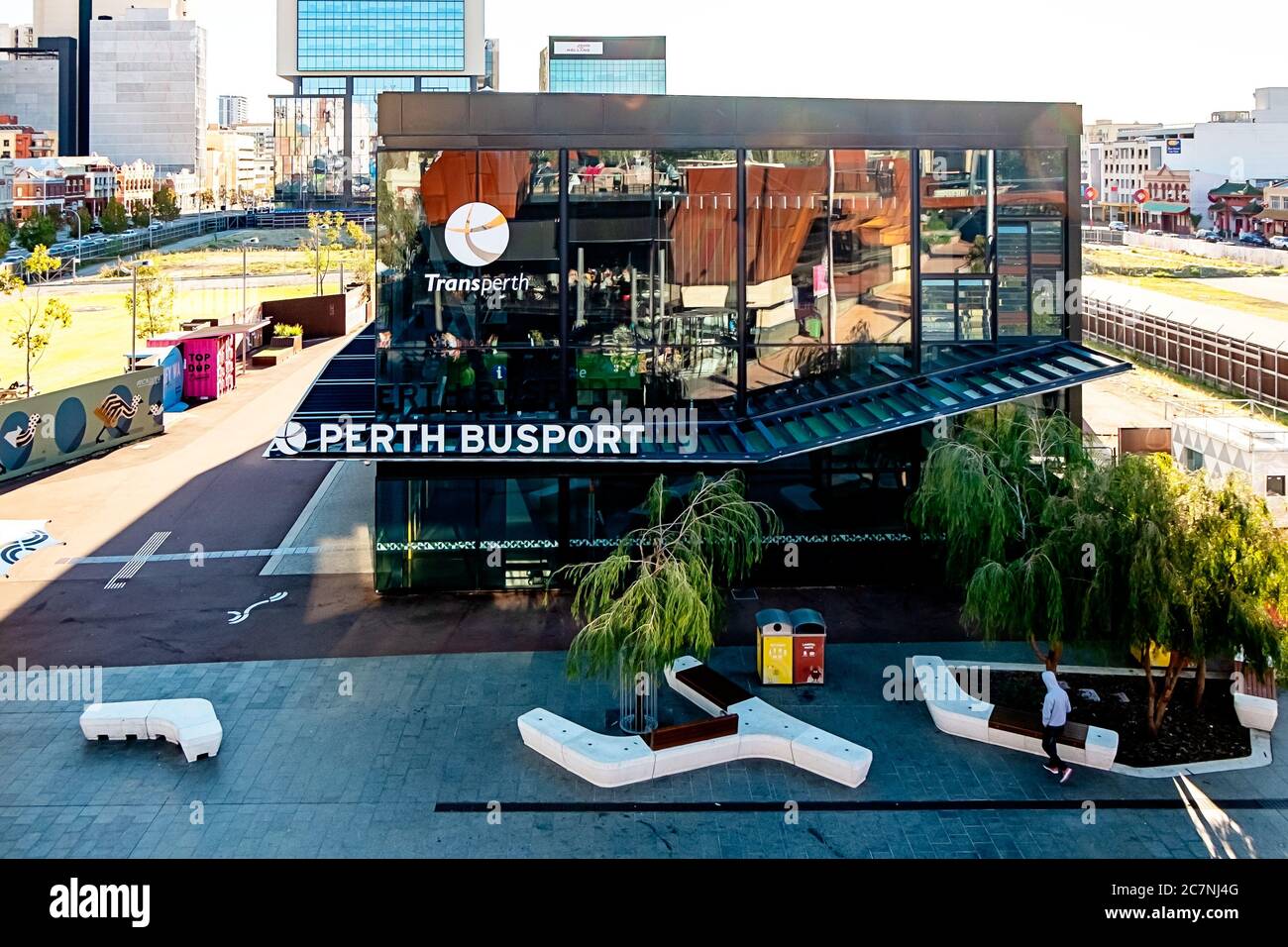 Perth Busport vu d'en haut à Yagan Square, Australie Banque D'Images