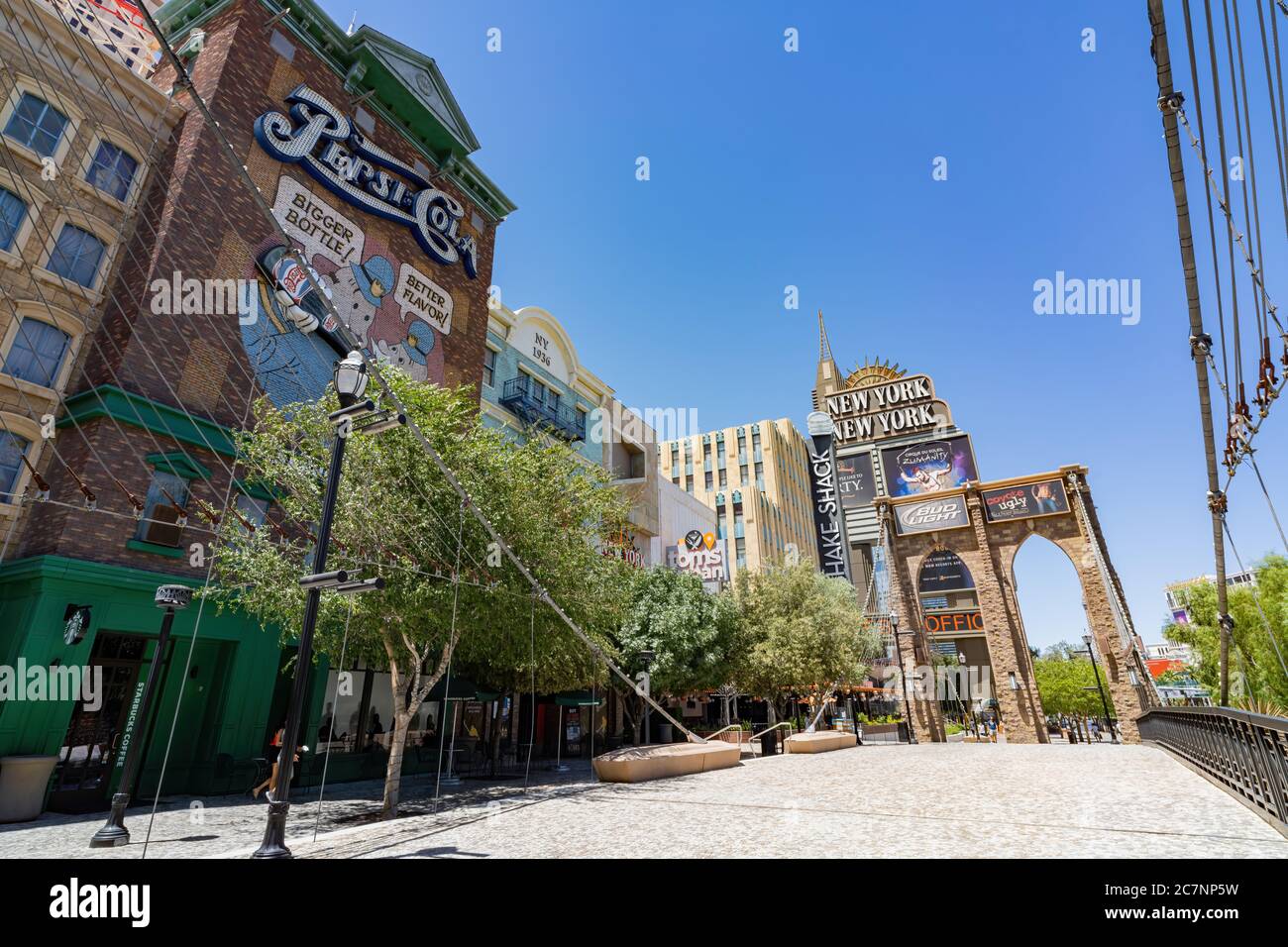 Las Vegas, JUL 17, 2020 - réplique du pont de Brooklyn du casino New York New York Banque D'Images