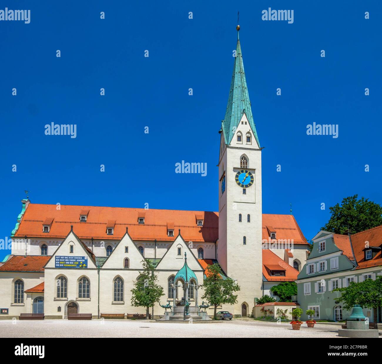 Eglise Saint-Mang sur la place Saint-Mang, Kempten, Allgäu, haute-Swabia, Swabia, Bavière, Allemagne, Europe Banque D'Images