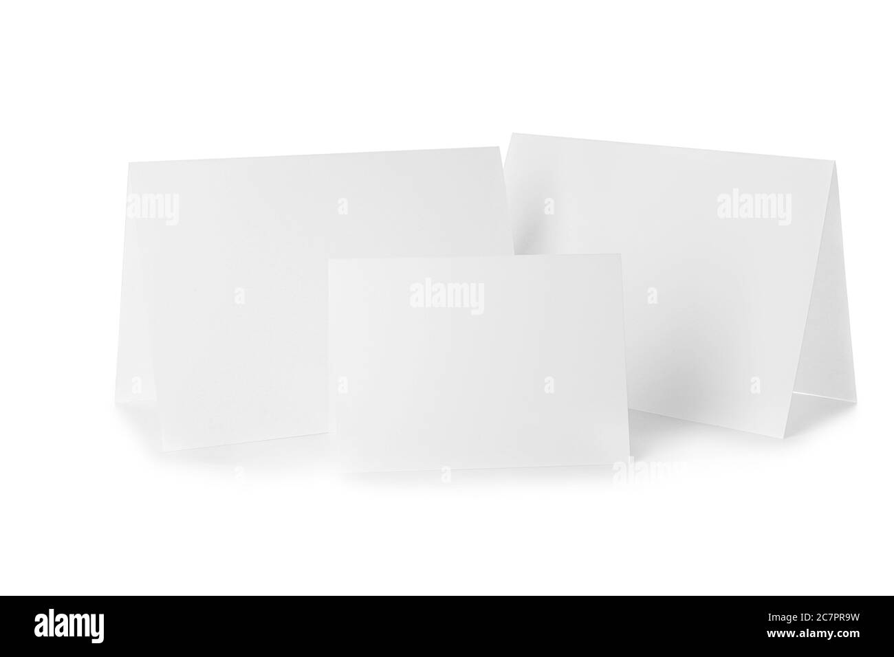 Cartes blanches sur fond blanc Banque D'Images