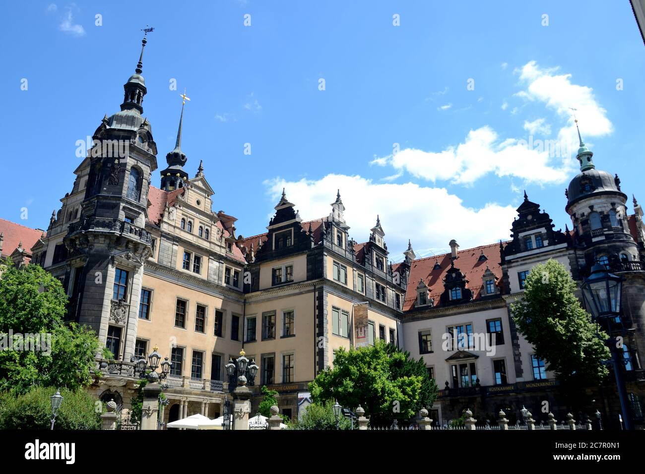 Le château du roi à Dresde, état de Saxe en Allemagne. Ville à l'architecture baroque unique. Banque D'Images