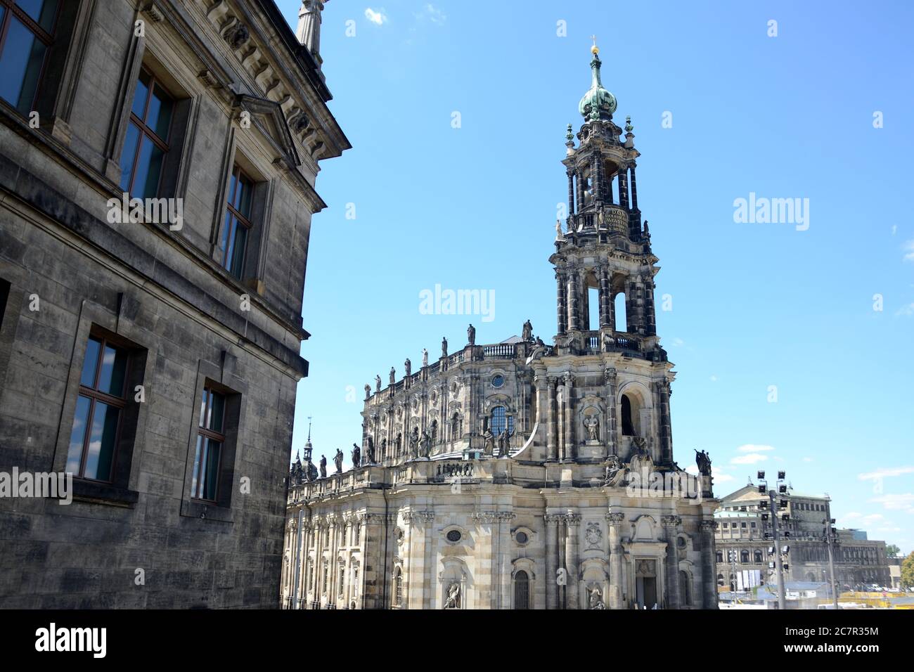 Cathédrale de la Sainte Trinité à Dresde, État de Saxe en Allemagne. Architecture unique dans le style baroque. Banque D'Images