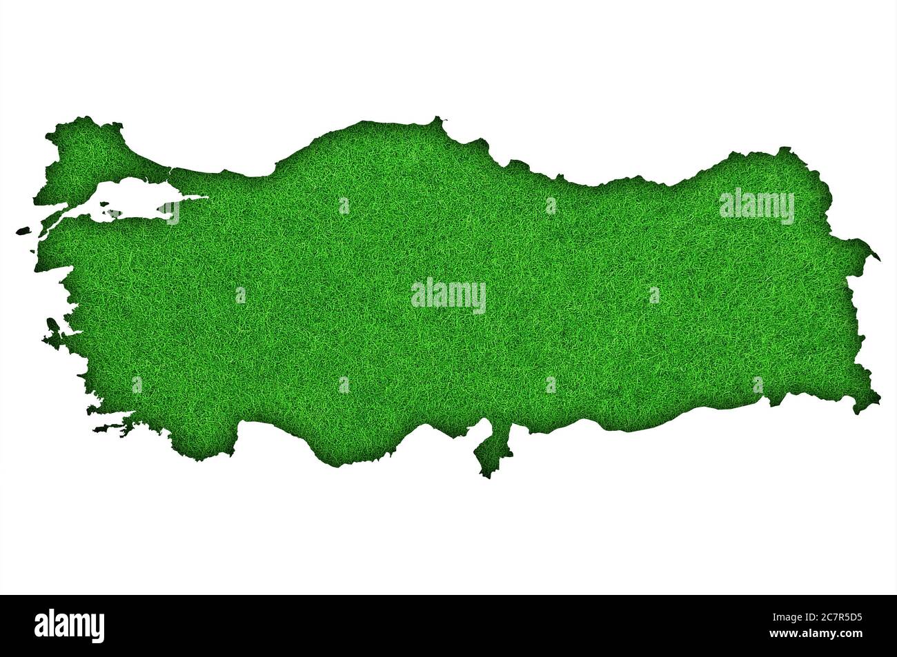 Carte de la Turquie sur feutre vert Banque D'Images