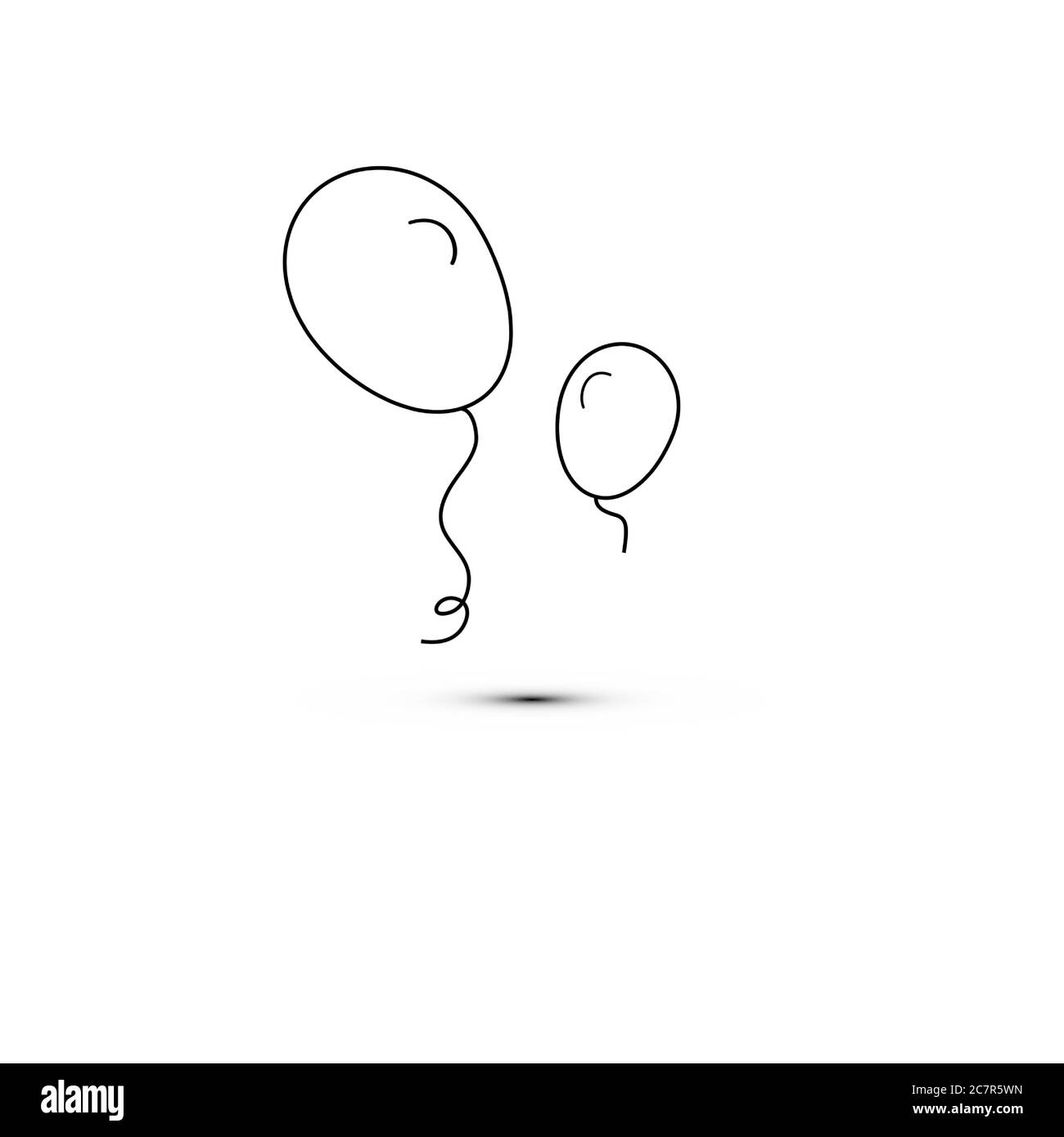 Icône simple de style plat de deux superbes ballons pour la fête de l'amour le jour des mères heureux. Illustration vectorielle. Illustration de Vecteur