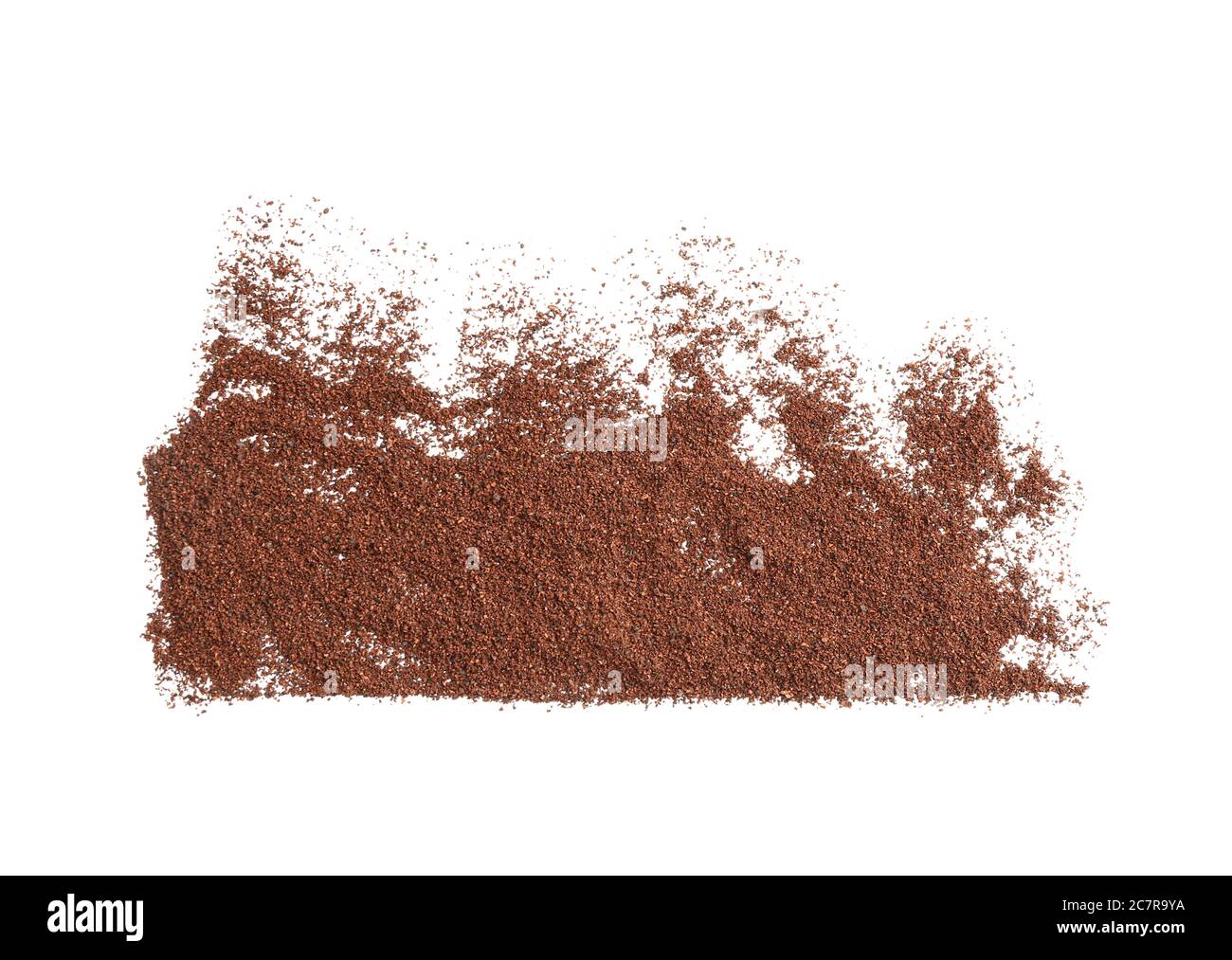 Poudre de café sur fond blanc Banque D'Images
