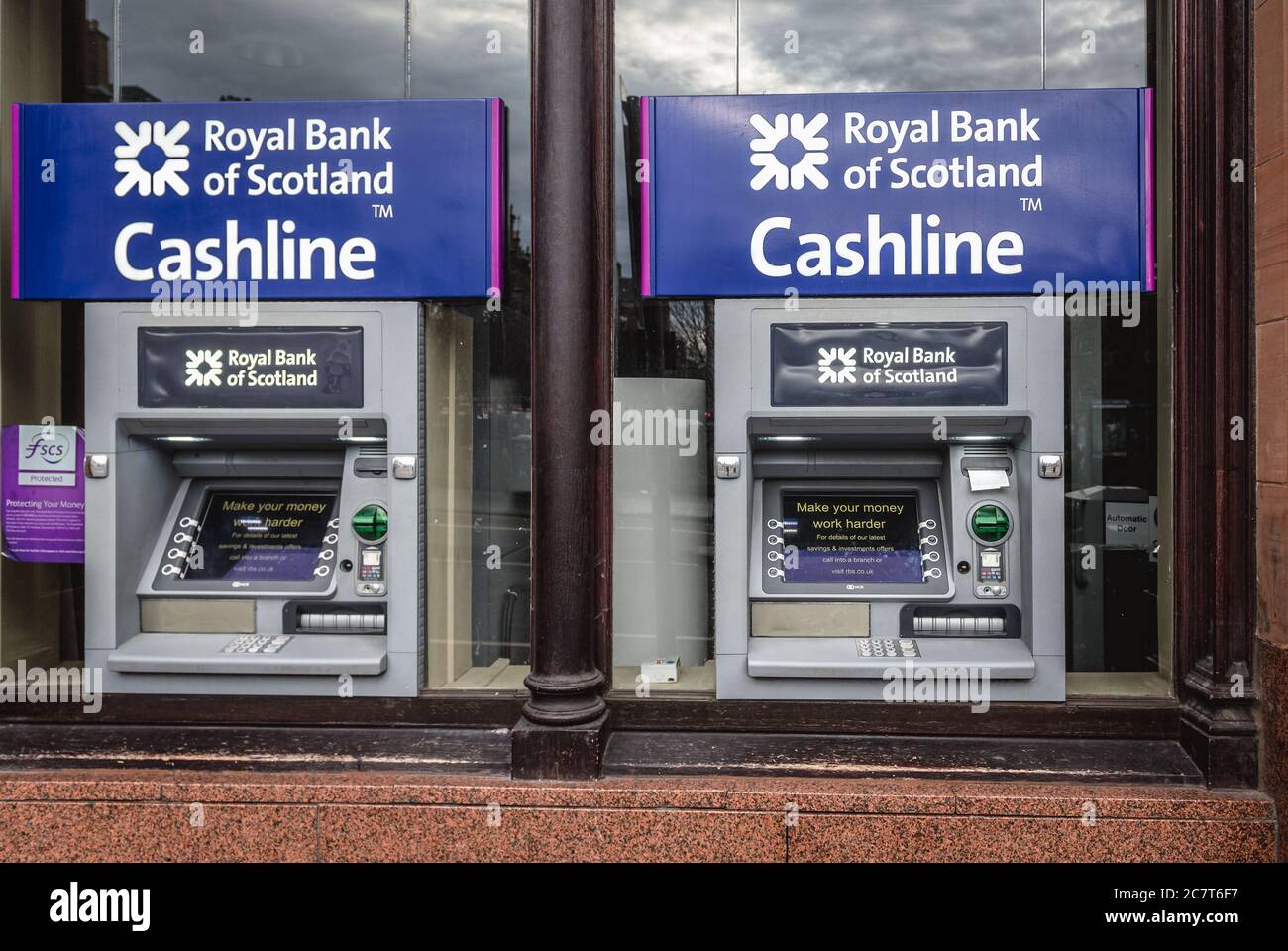 Royal Bank of Scotland cash machines à Edimbourg, la capitale de l'Écosse, une partie du Royaume-Uni Banque D'Images