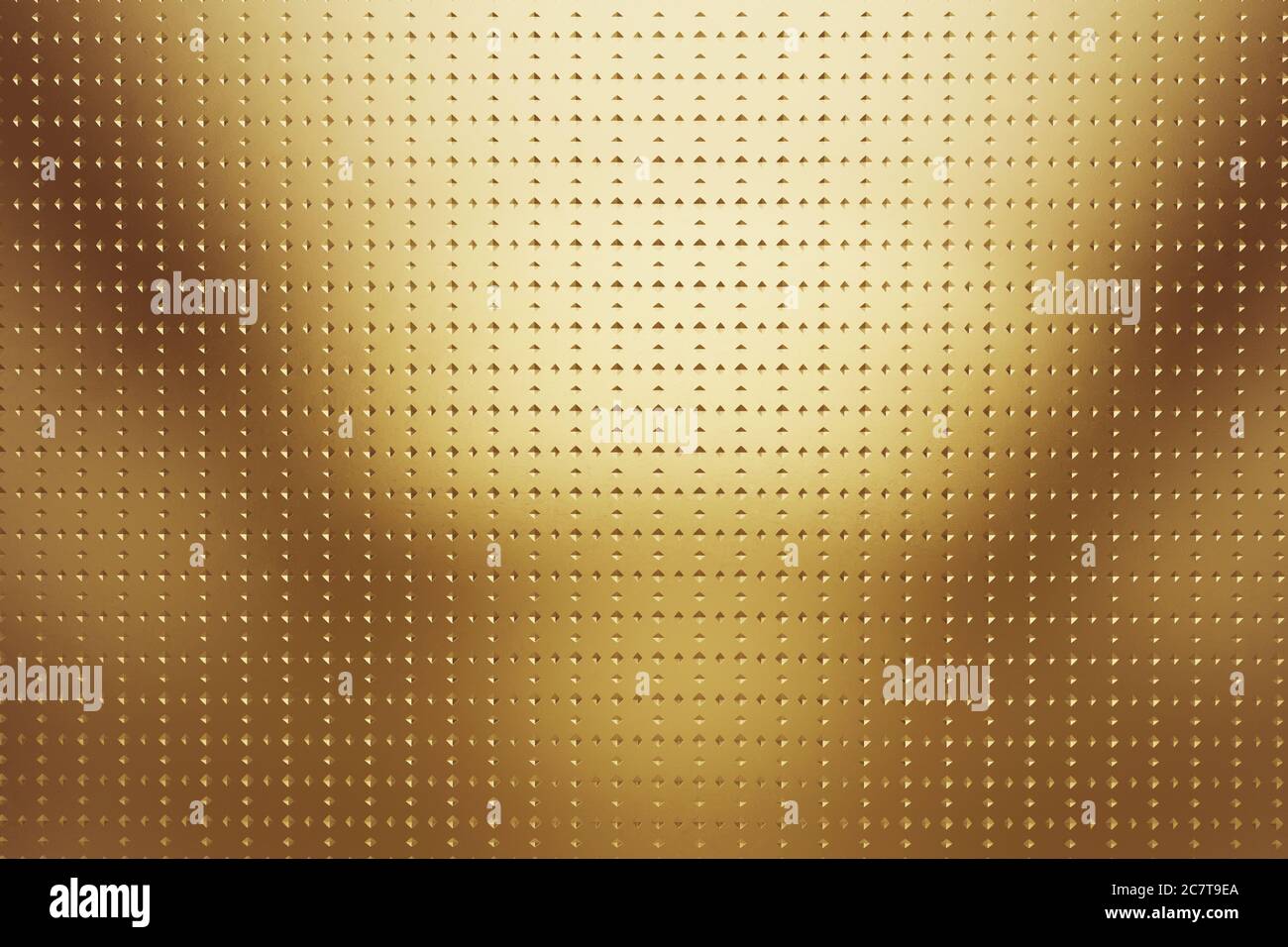 Formes abstraites 3D jaune doré métallisé, motif, symétriques et géométriques sur fond texturé. Illustration 3d de haute qualité Banque D'Images