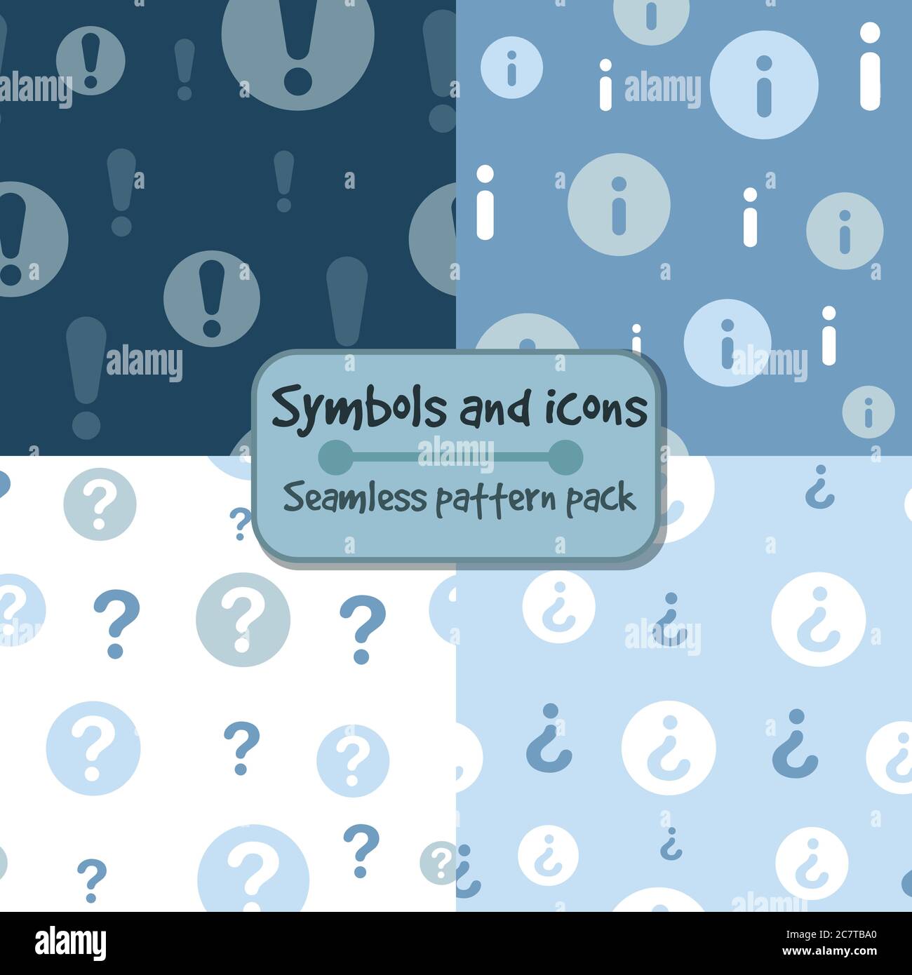 Collection d'entreprise d'éléments et de symboles, motif sans couture. Questions, points d'exclamation et icônes d'information minimaux pour l'entreprise. Illustration de Vecteur