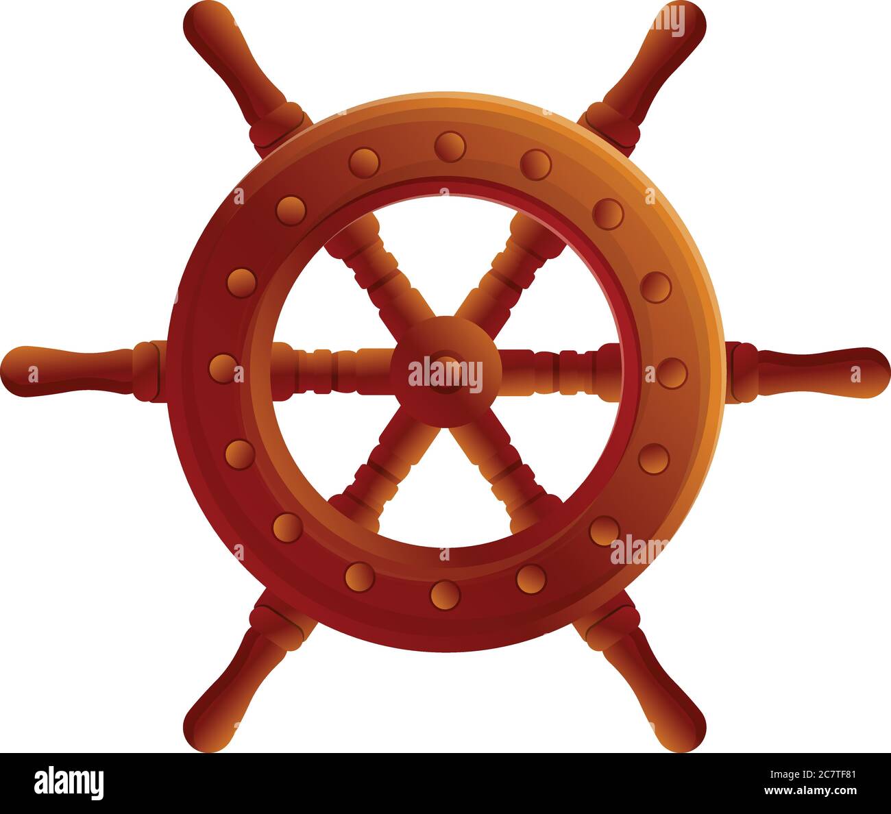 Icône de roue de bateau de marine. Dessin animé de l'icône de vecteur ...