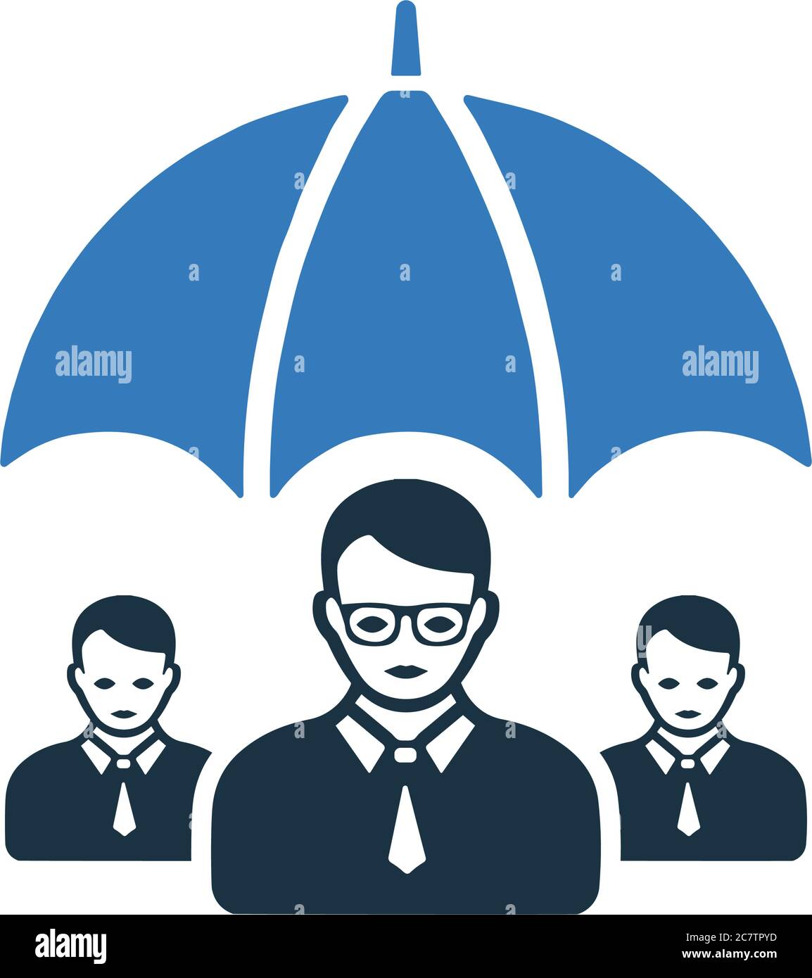 Icône assurance des employés / sécurité d'emploi. Utilisation pour les projets commerciaux, les supports d'impression, le Web ou tout type de projet de conception. Illustration de Vecteur