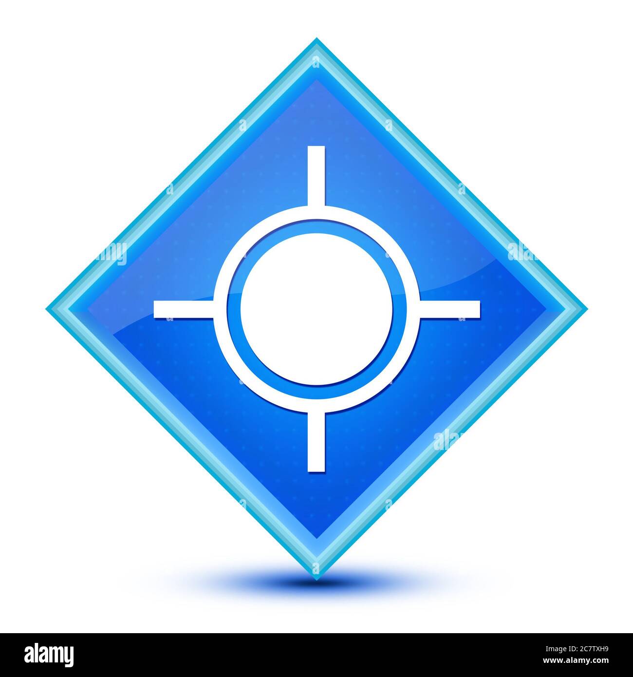 Icône d'emplacement isolée sur l'illustration abstraite spéciale bouton bleu en losange Banque D'Images