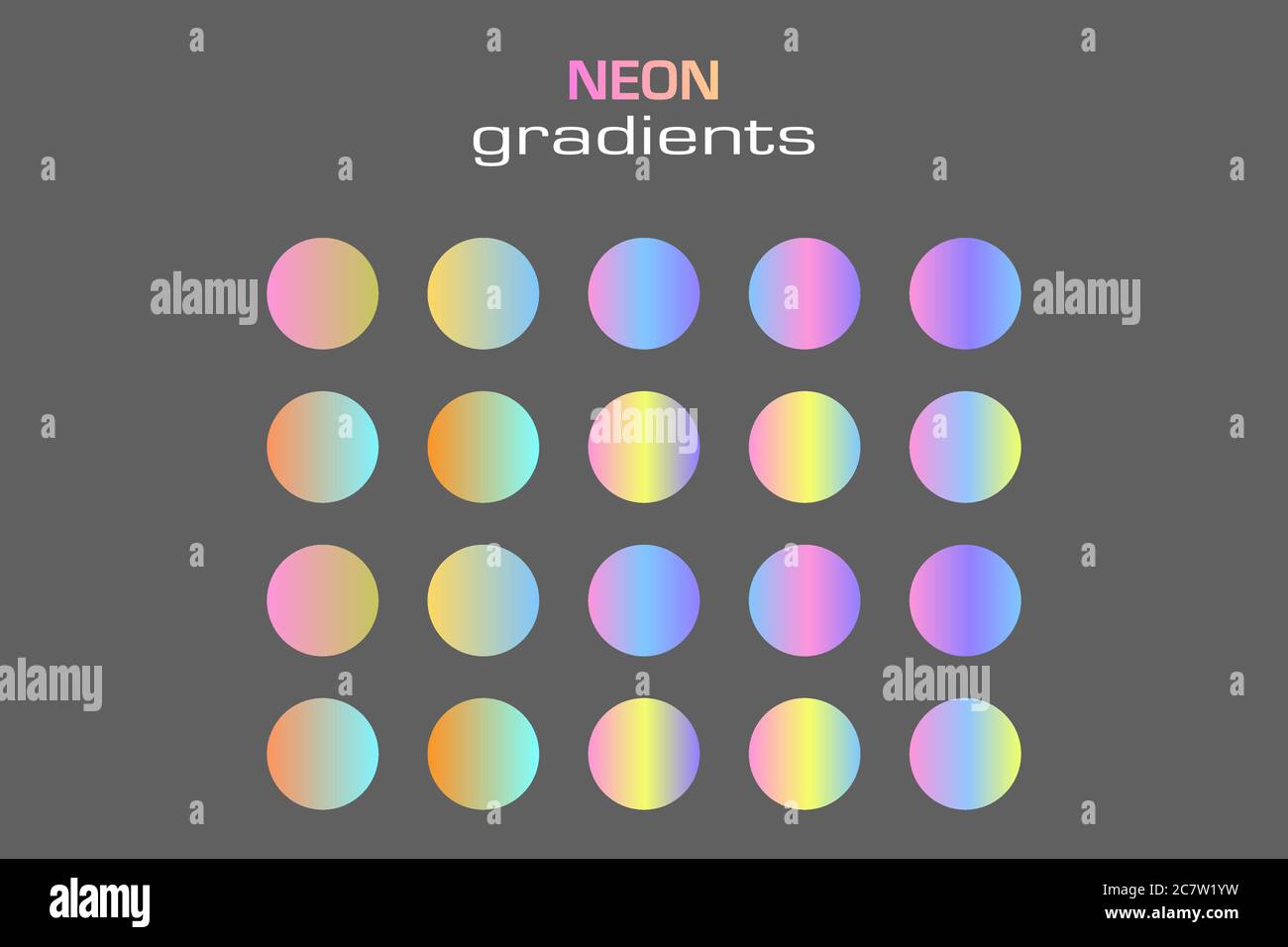 Abstrait sphère néon couleurs dégradés isolés Illustration de Vecteur