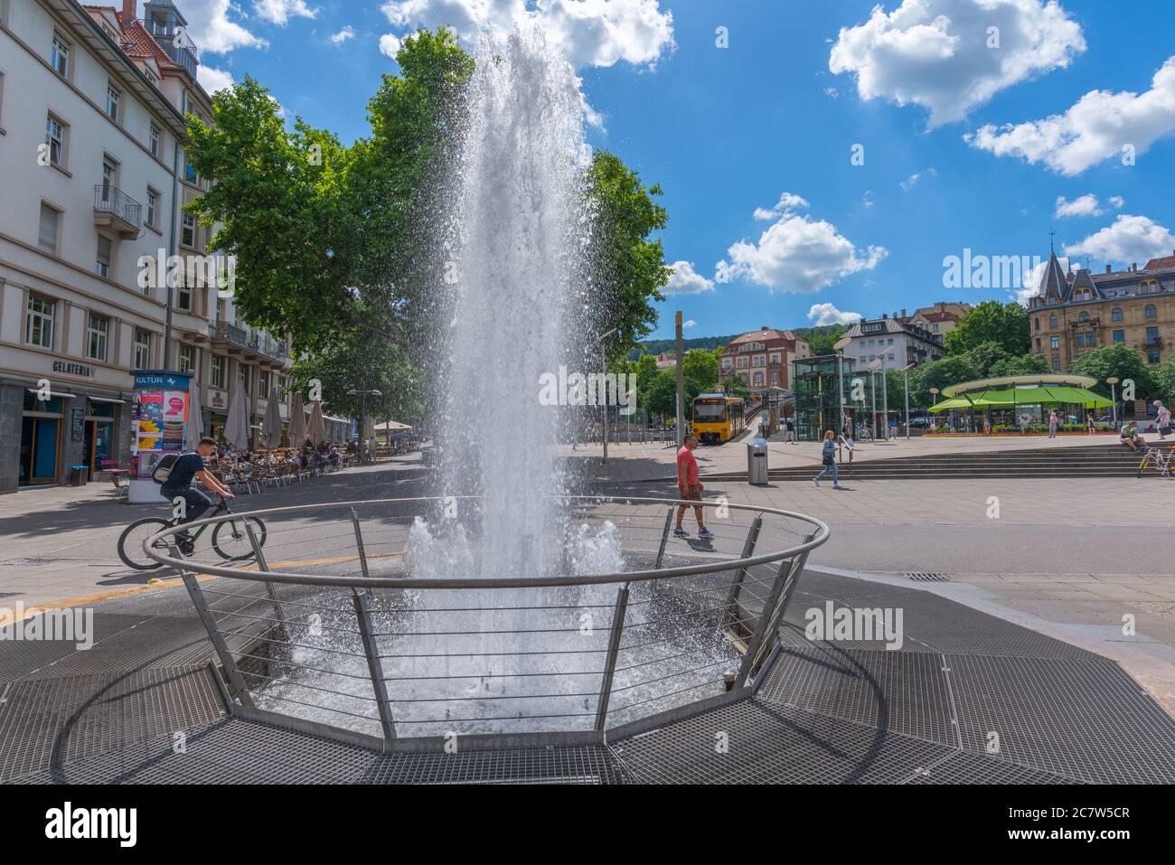 Marienplatz ou Marien Square, capitale Stuttgart, Bade-Wurtemberg, Allemagne du Sud, Europe centrale Banque D'Images