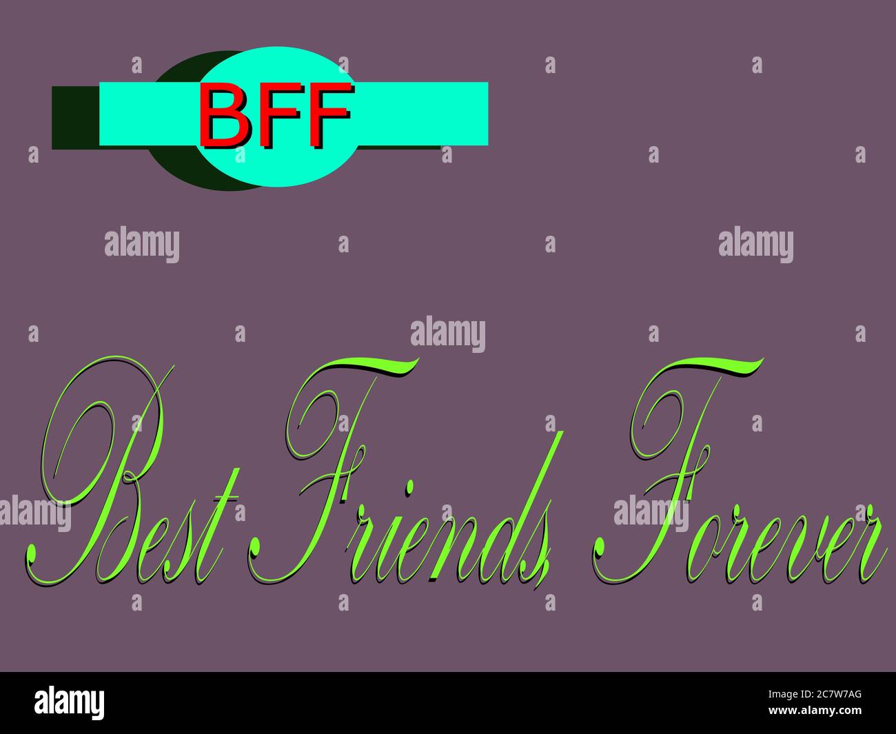 Acronymes BFF meilleur ami toujours présenté sur le style de logo vecteur coloré pour la communication poster illustration imprimée. Illustration de Vecteur