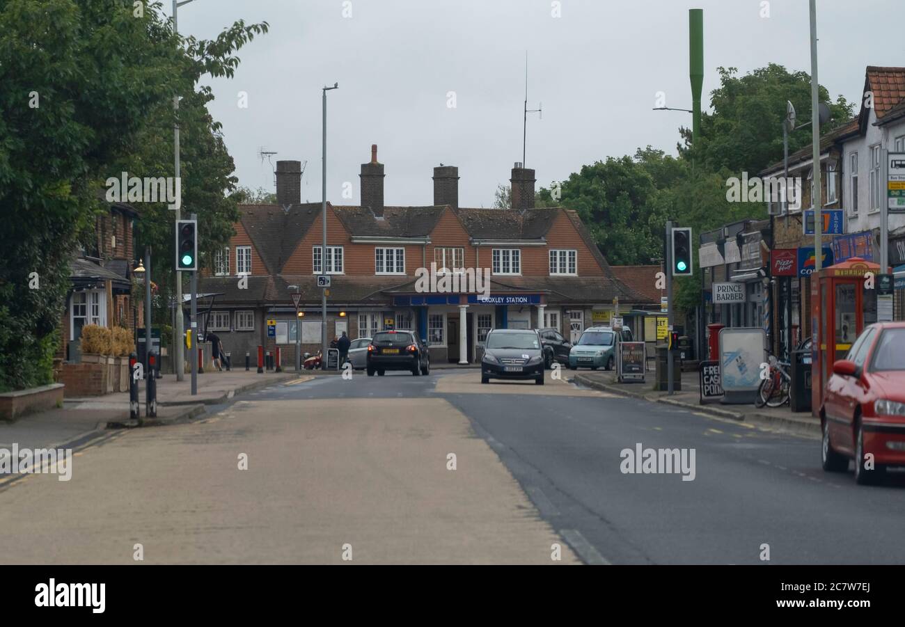 Station de métro Croxley London sur la branche Watford de la ligne Metropolitan à Croxley Green, Rickmansworth, Hertfordshire, Royaume-Uni Banque D'Images