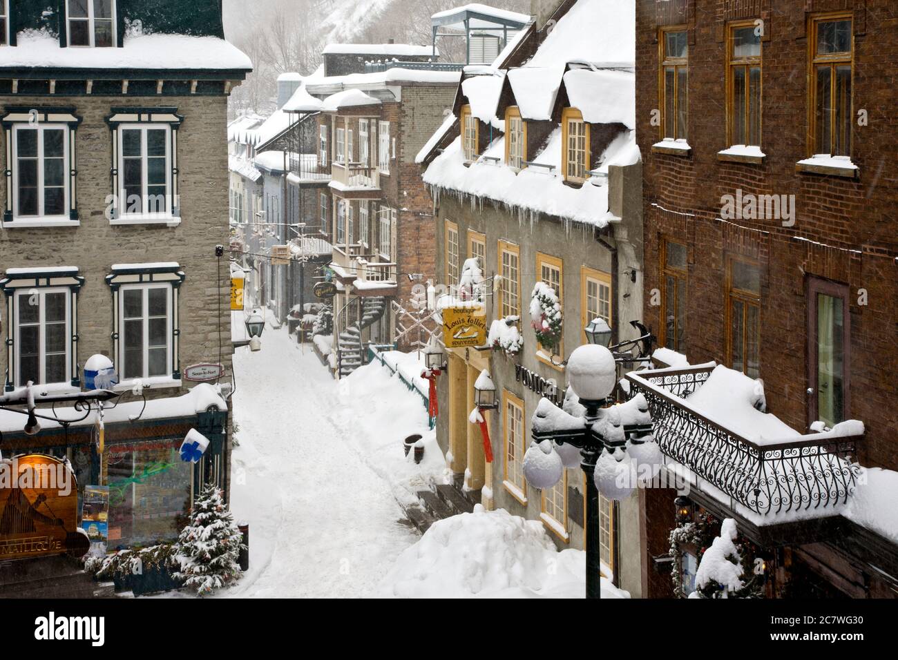 Rue de petit-Champlain, Québec, Québec, Canada Banque D'Images