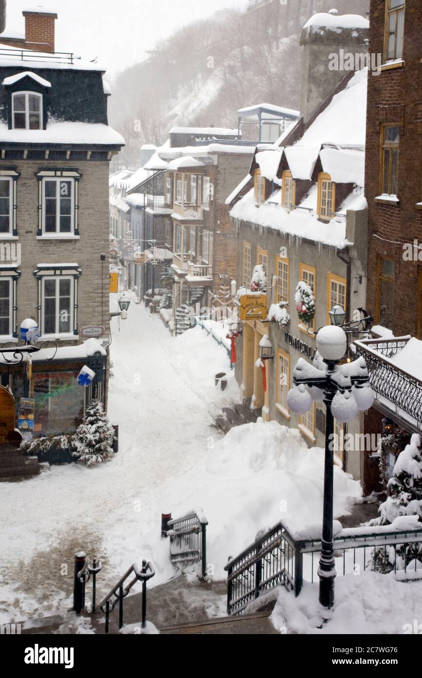 Rue de petit-Champlain, Québec, Québec, Canada Banque D'Images