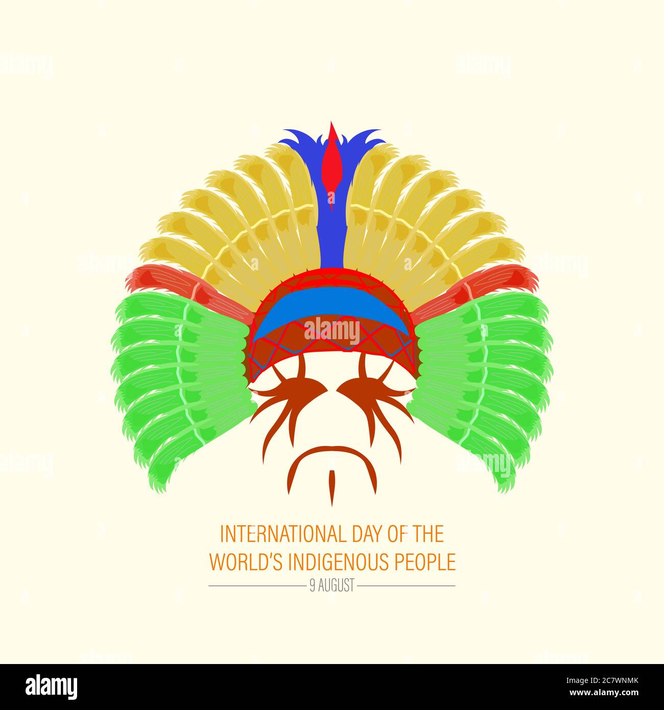 Illustration vectorielle de la Journée internationale des populations autochtones. Août 9.. Conception vectorielle avec masque coloré Illustration de Vecteur