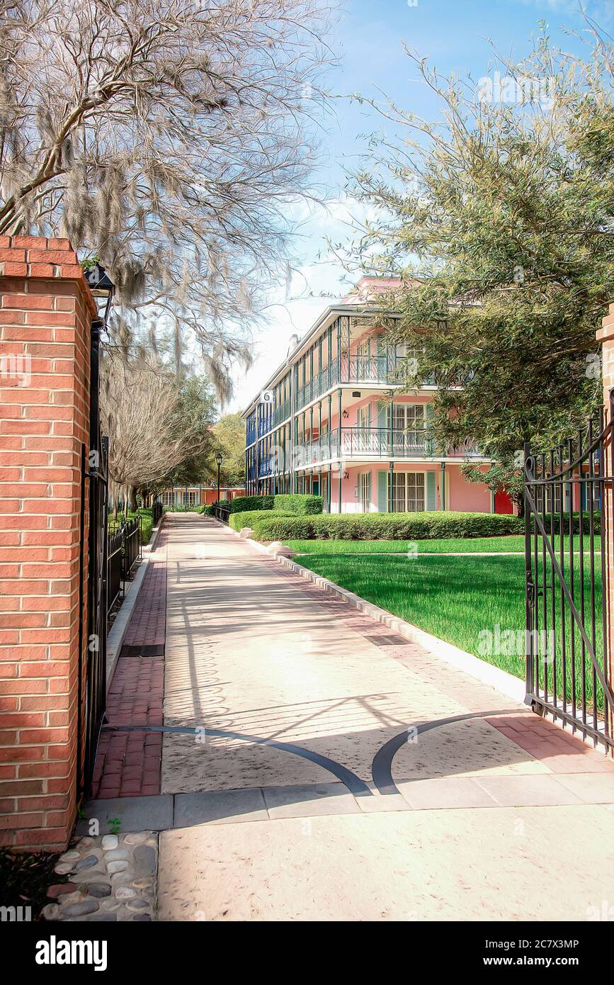 Port-Orléans colonial français à Disneyworld, Floride Banque D'Images
