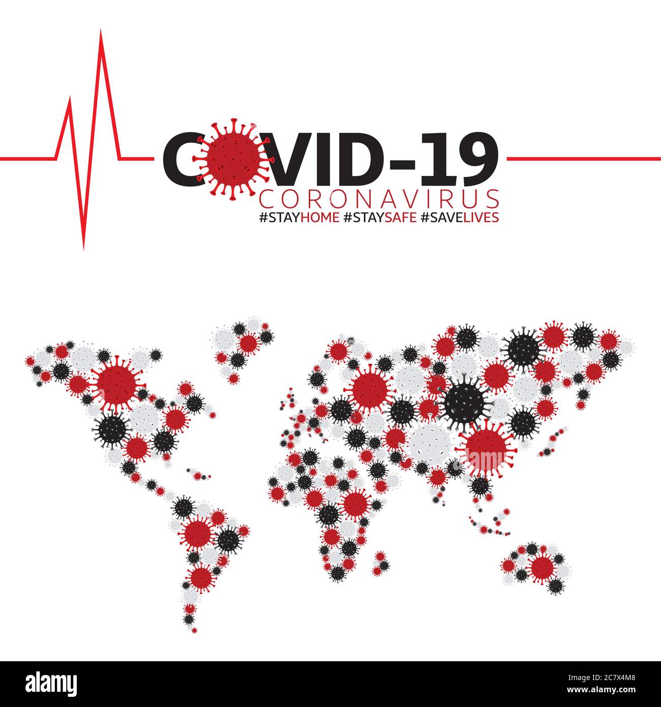 Nouvelle carte du monde du coronavirus Covid-19 concept illustration vectorielle Illustration de Vecteur
