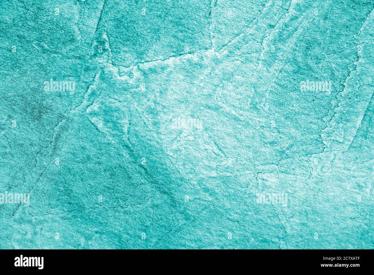 Bleu turquoise pastel aquarelle arrière-plan texturé Banque D'Images