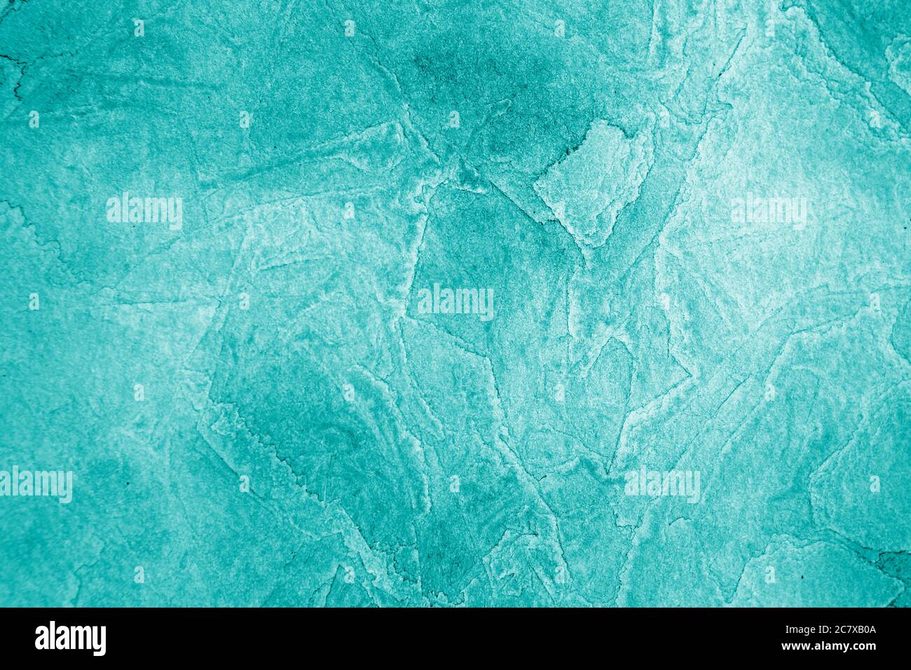 Bleu turquoise pastel aquarelle arrière-plan texturé Banque D'Images