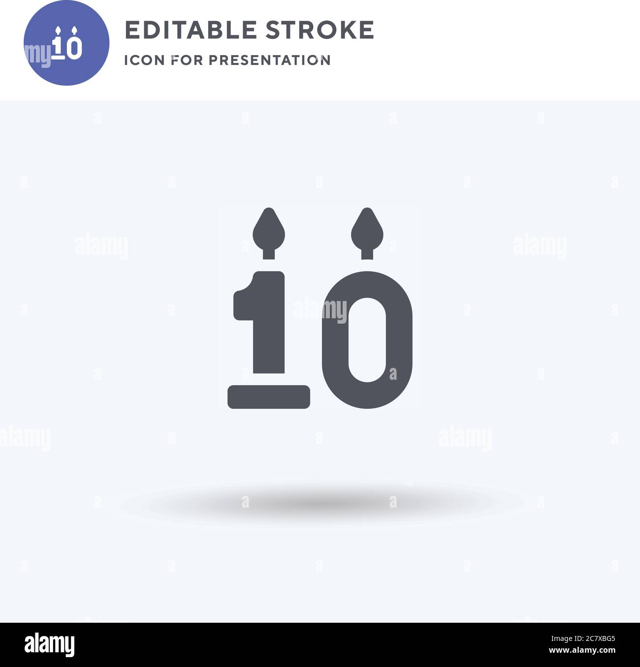 Bougie D Anniversaire Vecteur Icone Affiche Plate Remplie Pictogramme Solide Isole Sur Blanc Illustration Du Logo Icone Bougie D Anniversaire Pour Presentation Image Vectorielle Stock Alamy