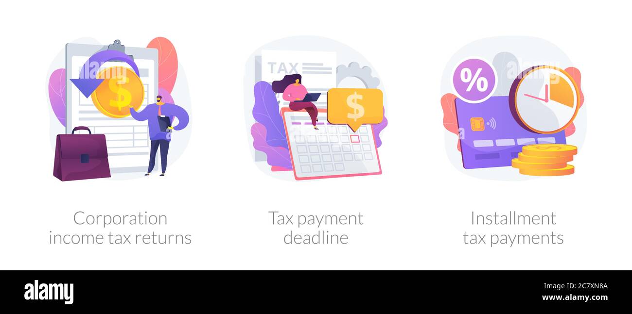 Métaphores de concept de vecteur de conditions de paiement d'impôt Illustration de Vecteur