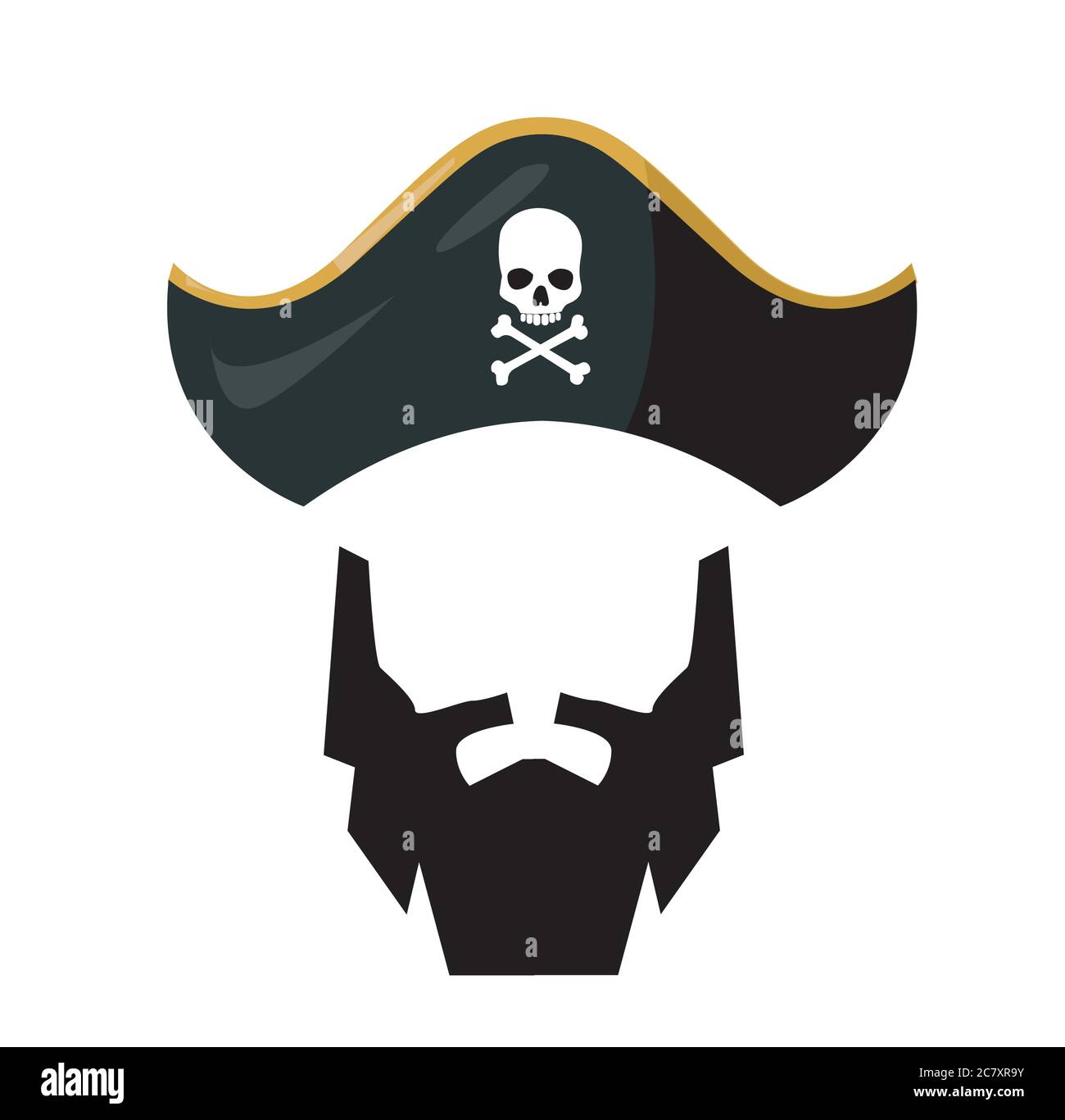 Pirate barbu avec pirate Illustration de Vecteur