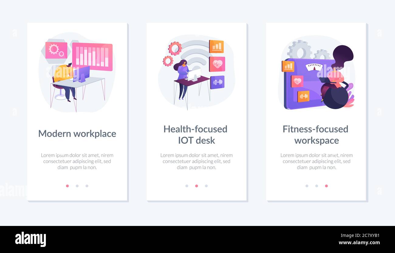 Modèle d'interface d'application pour le futur espace de travail. Illustration de Vecteur