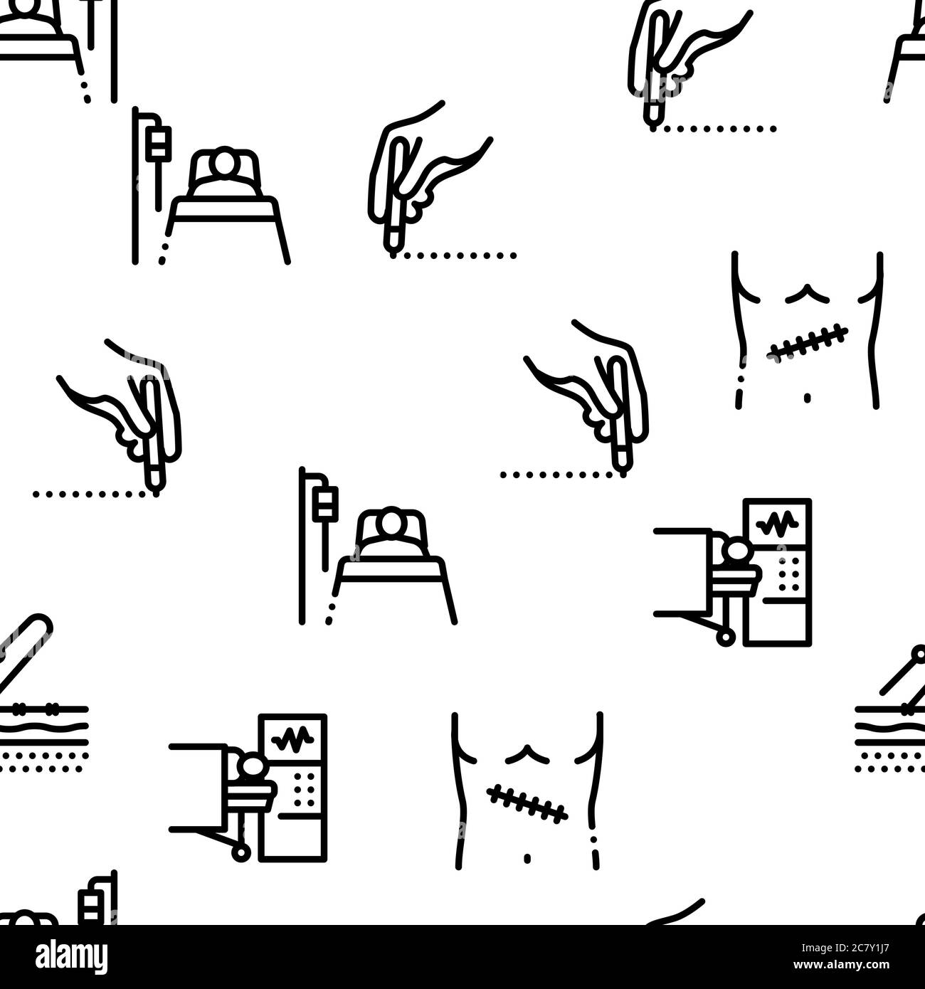 Surgeon Medical Doctor Seamless Pattern Vector Illustration de Vecteur