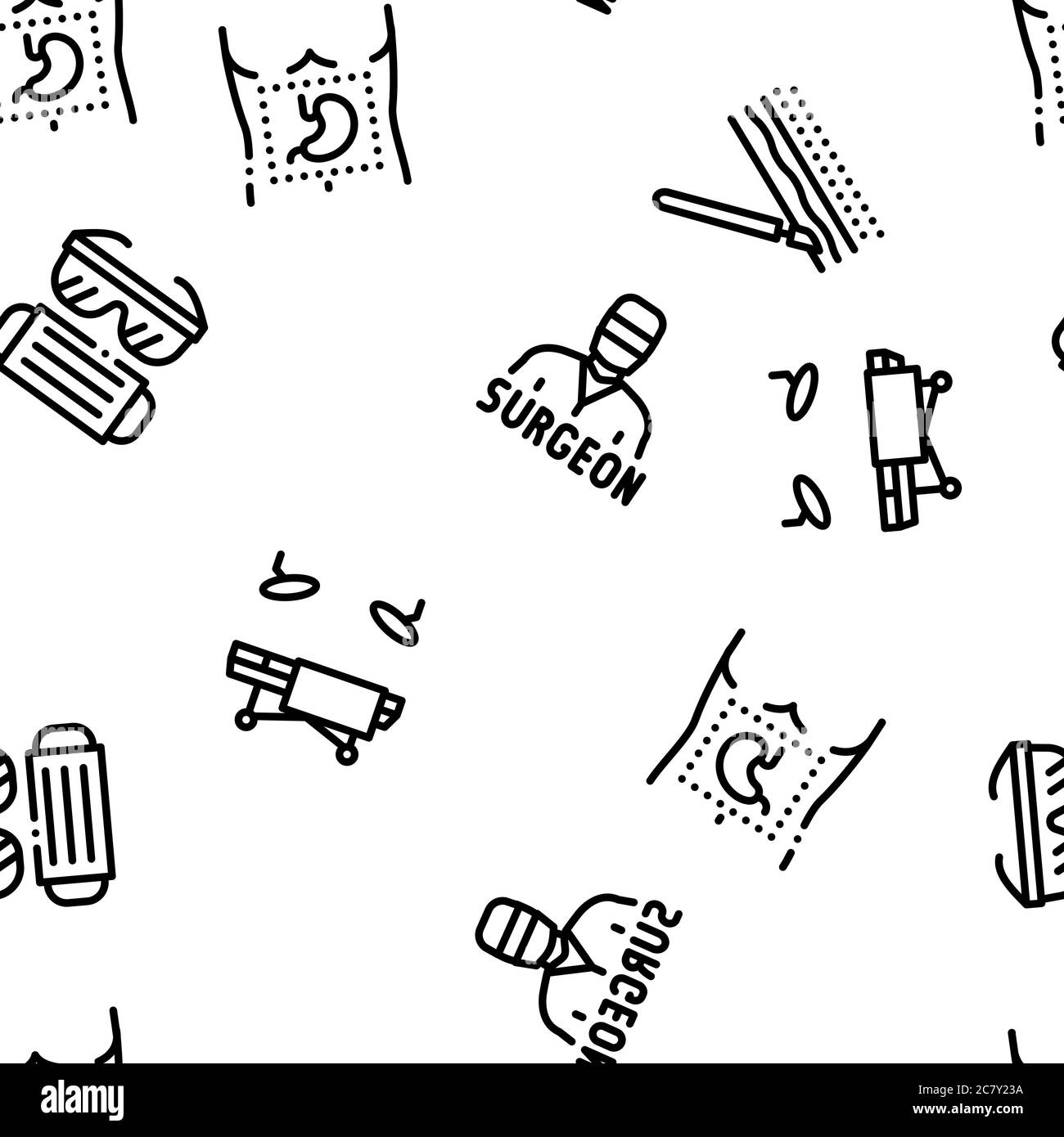 Surgeon Medical Doctor Seamless Pattern Vector Illustration de Vecteur