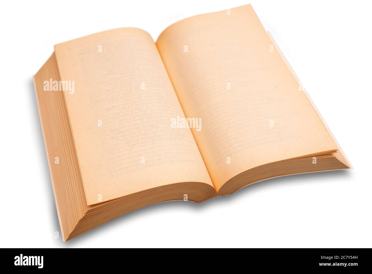 Gros Plan D Un Livre Ouvert Vierge Isole Sur Un Arriere Plan Blanc Photo Stock Alamy