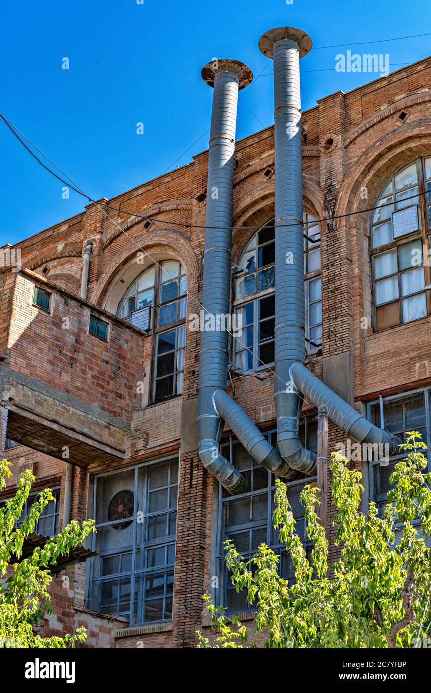 Ancienne usine de textile à Sant Feliu de Codines, Catalogne, Espagne Banque D'Images