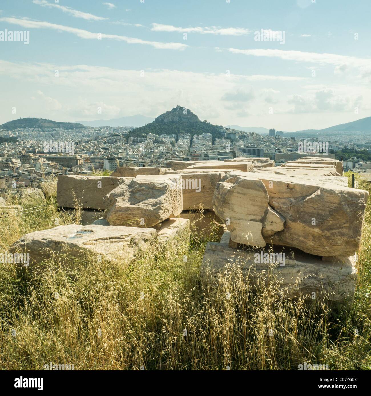 Vue depuis l'Acropole à Athènes, Grèce Banque D'Images