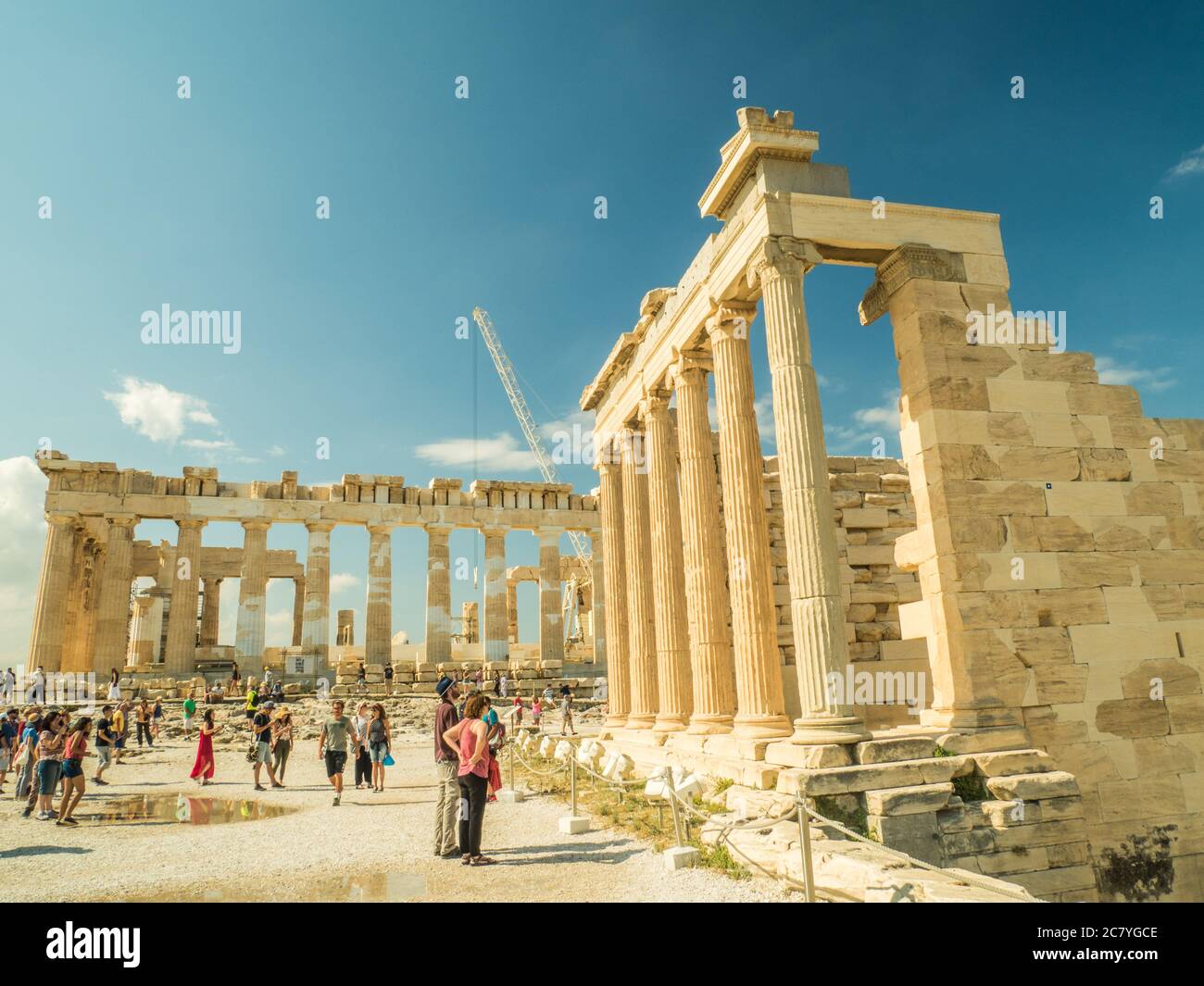 Parthénon ancien Temple sur l'Acropole d'Athènes, Grèce Banque D'Images
