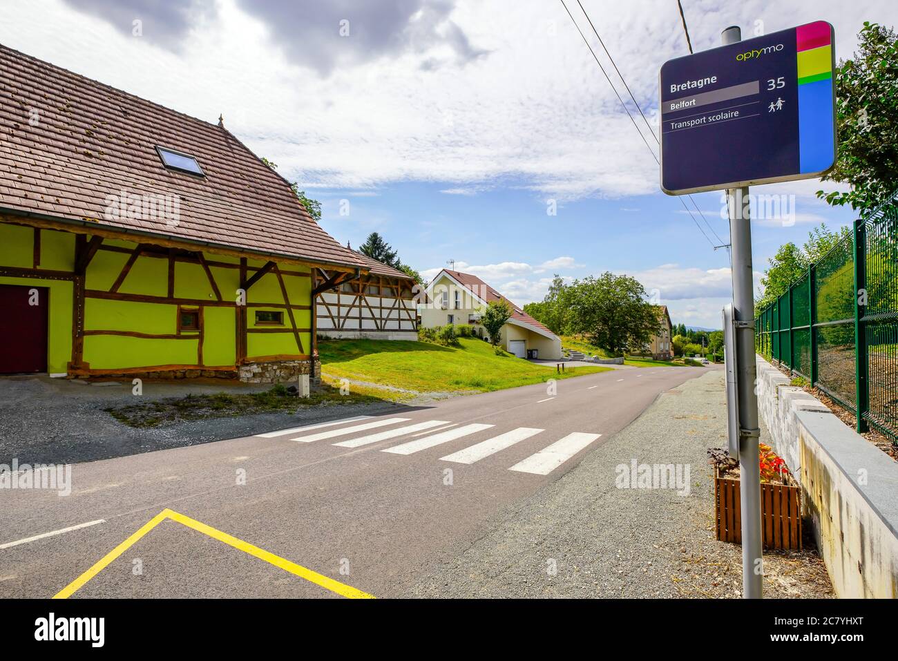 Le village Bretagne est une commune française, située dans le département du territoire de Belfort et la région Bourgogne-Franche-Comté. Banque D'Images