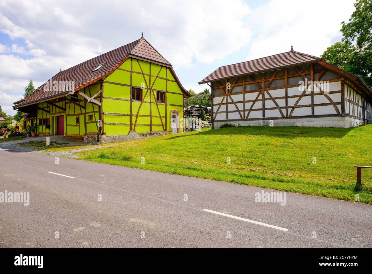 Le village Bretagne est une commune française, située dans le département du territoire de Belfort et la région Bourgogne-Franche-Comté. Banque D'Images