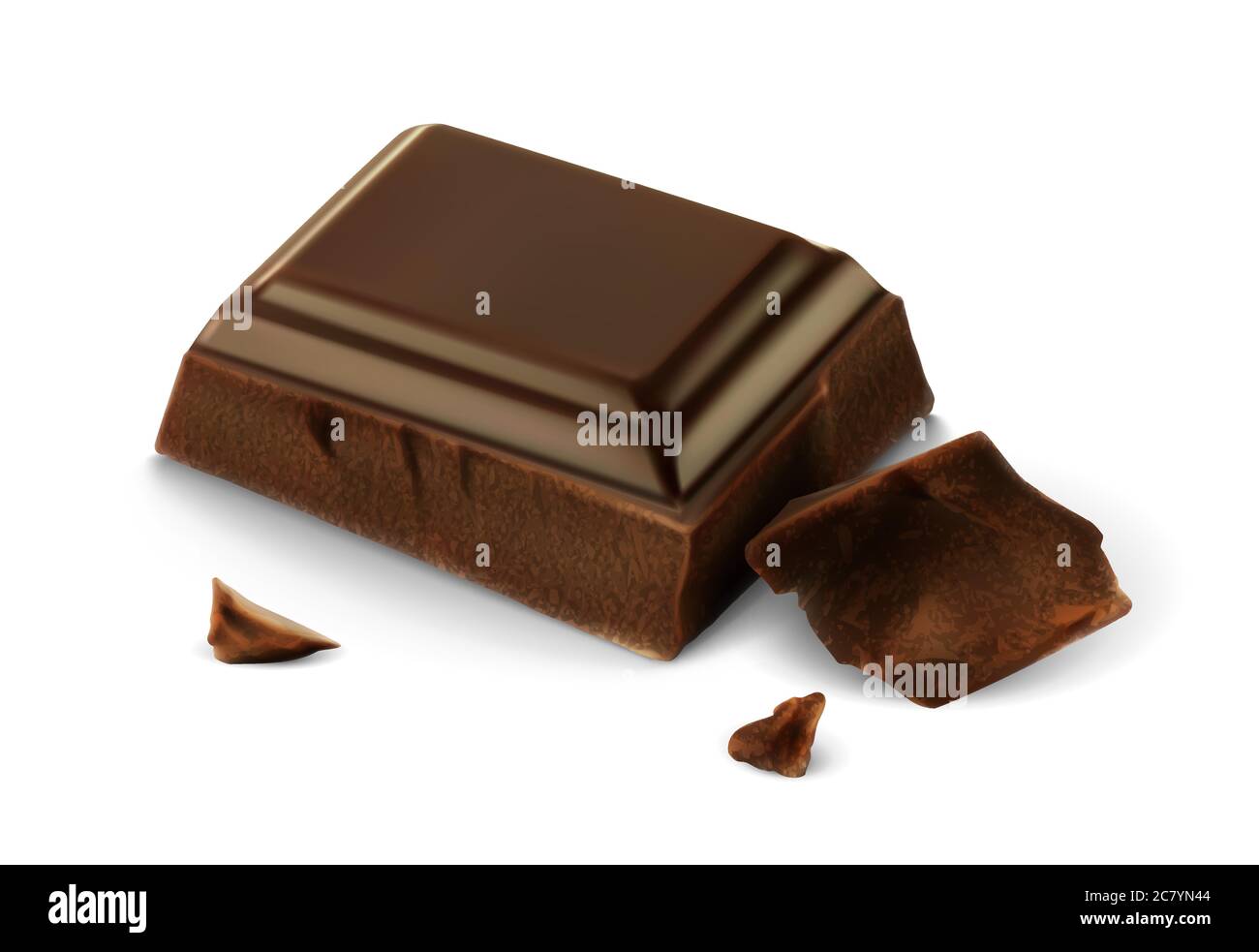 Morceau de chocolat vectoriel sur fond blanc Illustration de Vecteur