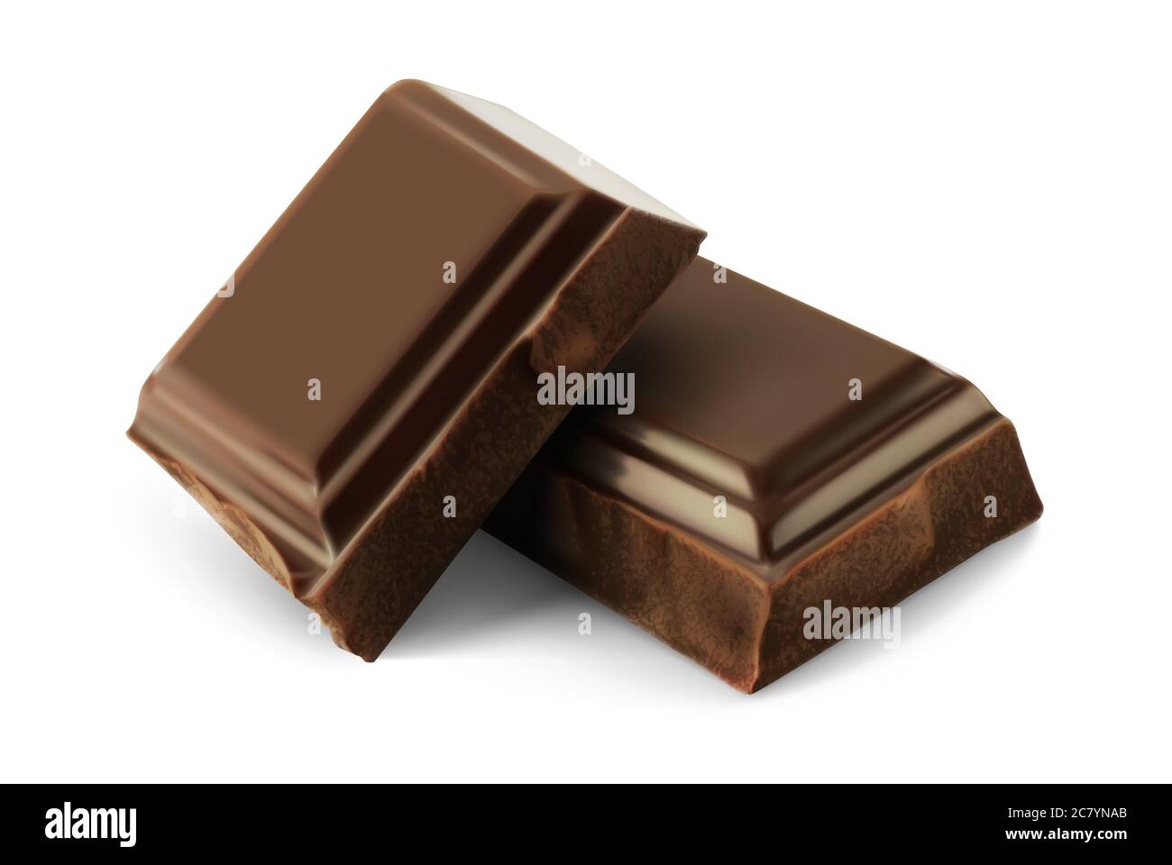 Morceau de chocolat vectoriel sur fond blanc Illustration de Vecteur