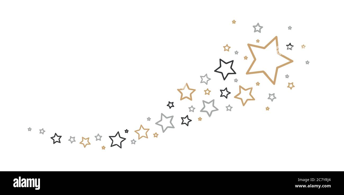 Décoration étoile chute d'or noël isolé sur fond blanc vector illustration EPS10 Illustration de Vecteur