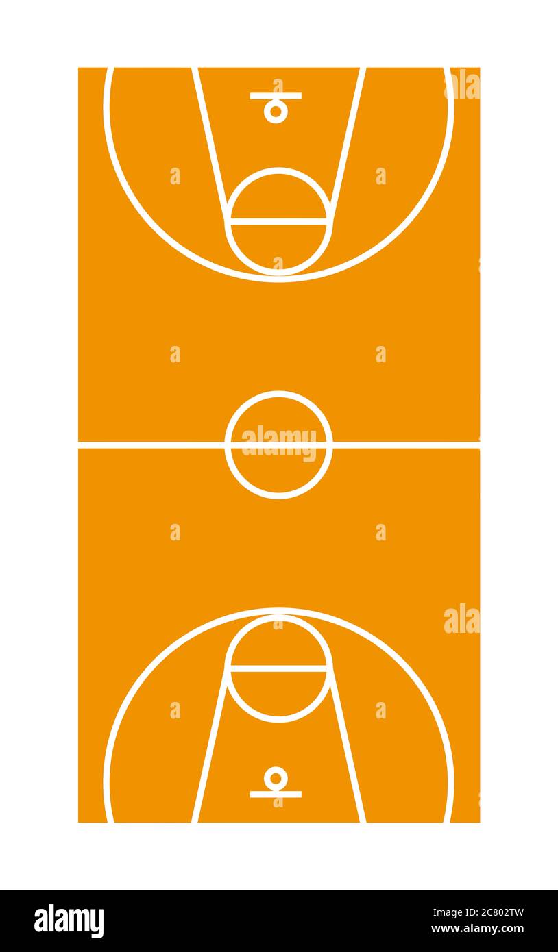 champ de basket-ball sport orange lignes illustration Banque D'Images