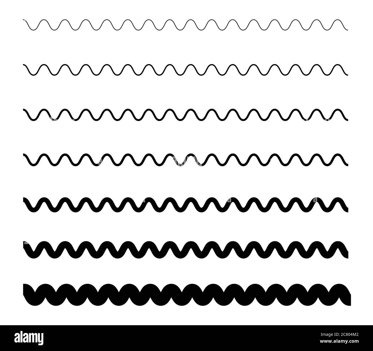 Illustration vectorielle de jeu de lignes ondulées.ensemble de lignes courbes. Illustration de Vecteur