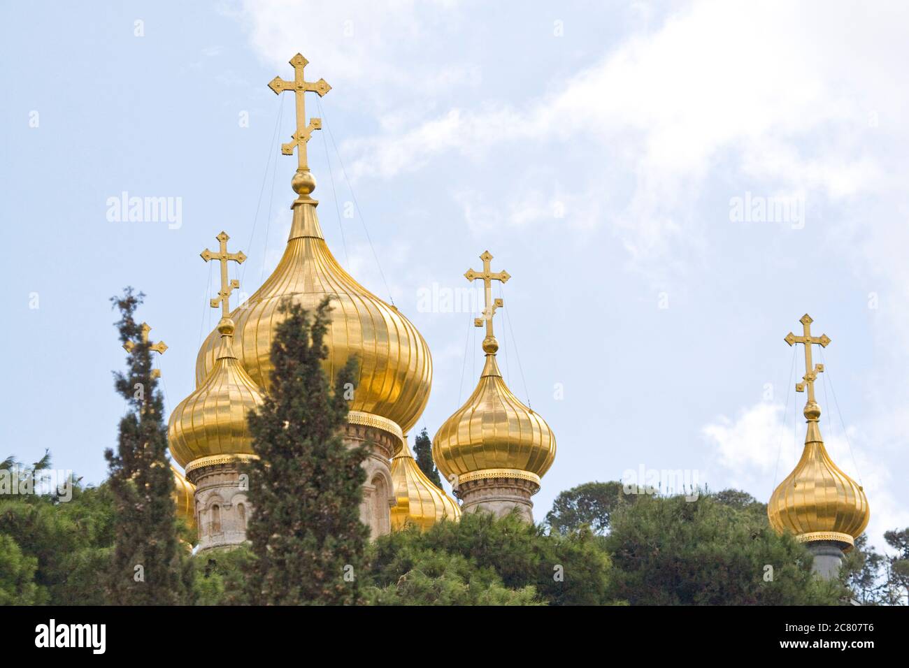 Israël, Jérusalem, l'Eglise orthodoxe russe de Marie Madeleine au mont des Oliviers Banque D'Images