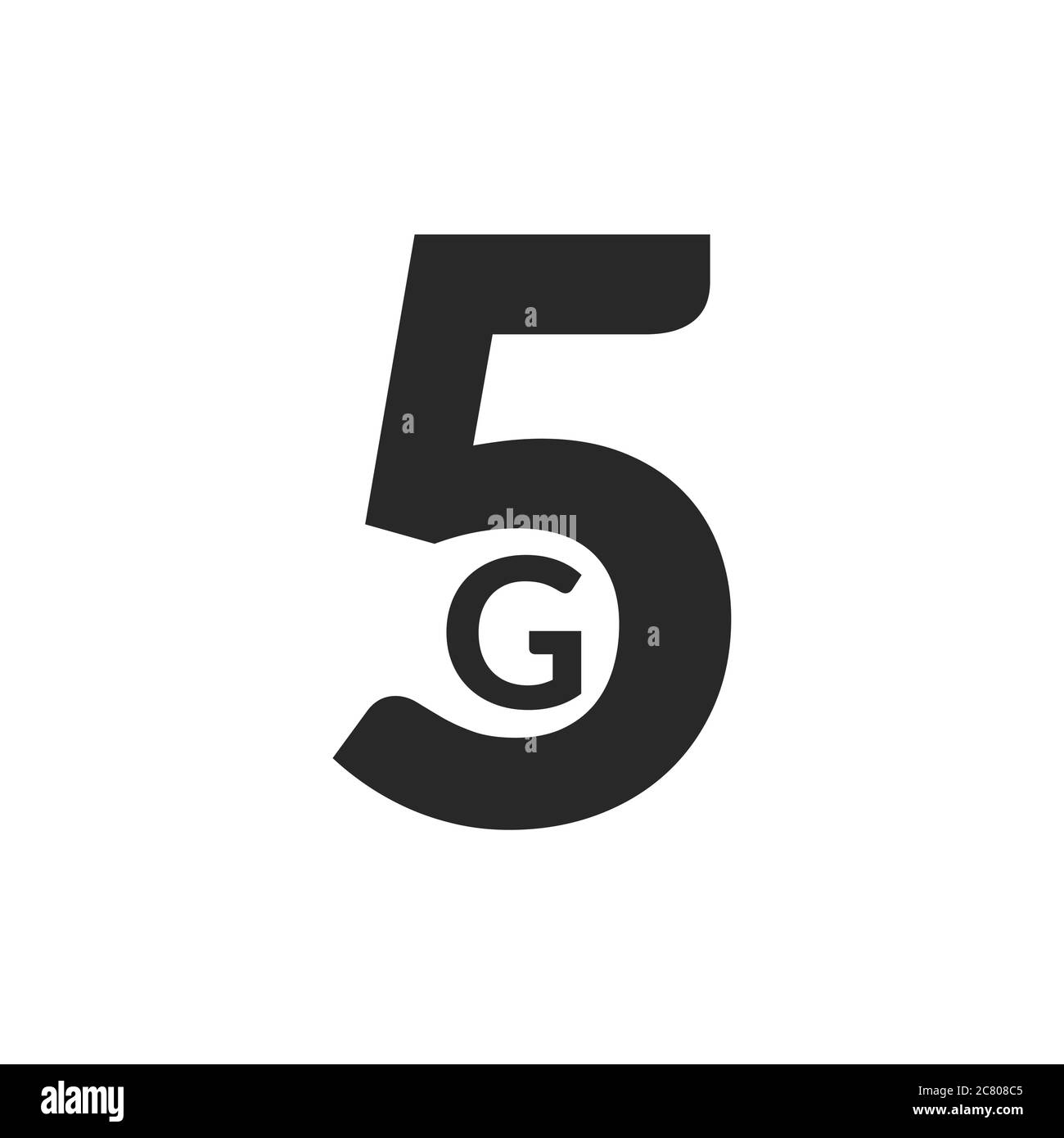 Modèle de logo vectoriel 5G isolé. Réseau Internet sans fil de 5e génération Illustration de Vecteur