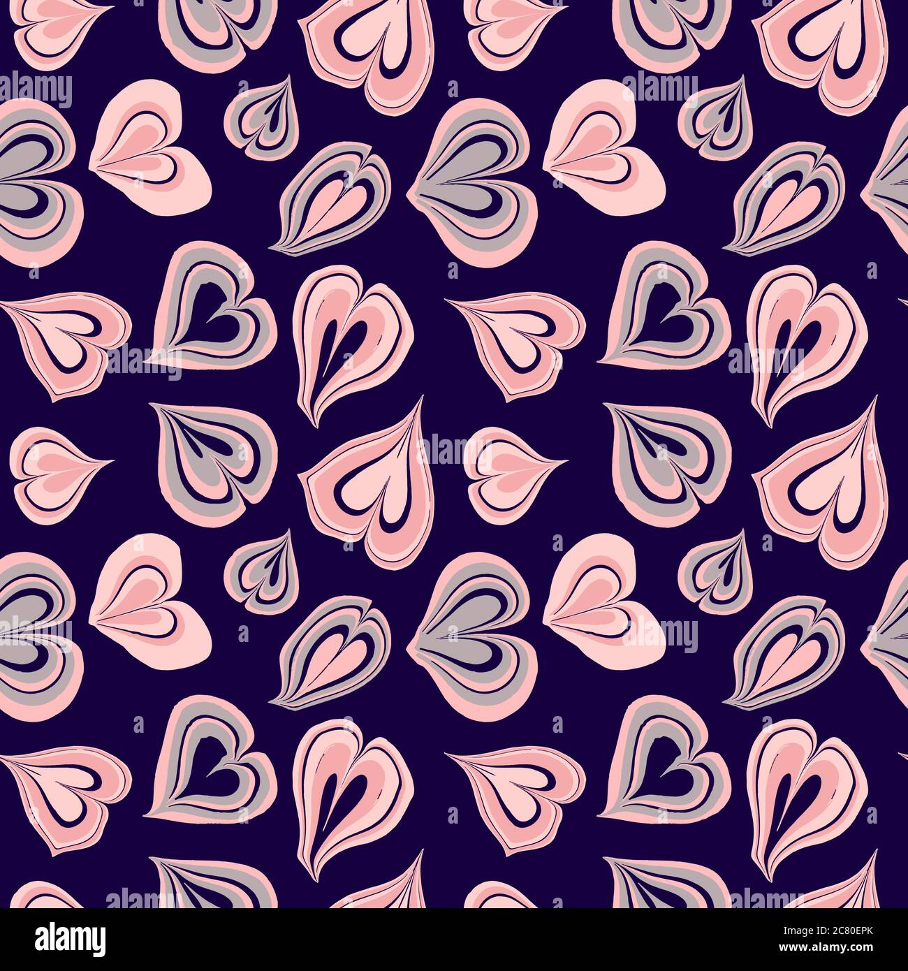 Motif coeurs sans couture vectoriel. Texture répétée pour l'impression, le tissu, le textile, le tissu, la carte de jour de Saint-Valentin. Coeurs, motif amour Illustration de Vecteur