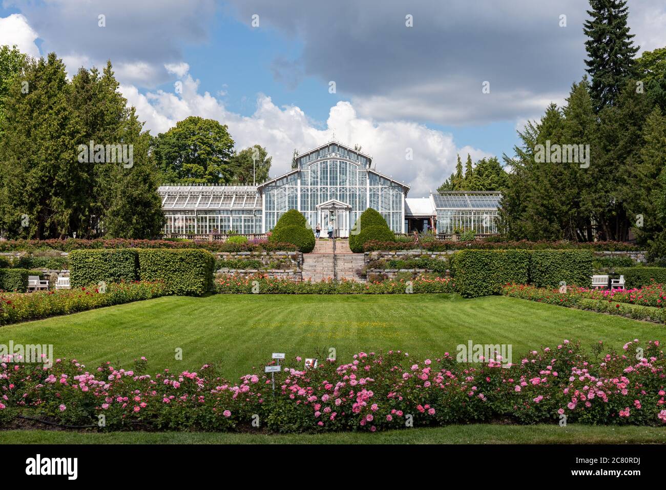 Jardin d'hiver, jardin d'hiver derrière la roseraie d'Helsinki, en Finlande Banque D'Images