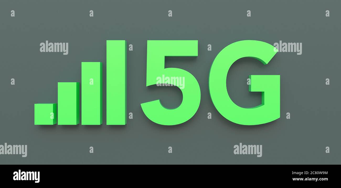 Illustration du symbole de données Internet mobile haut débit 5G Banque D'Images