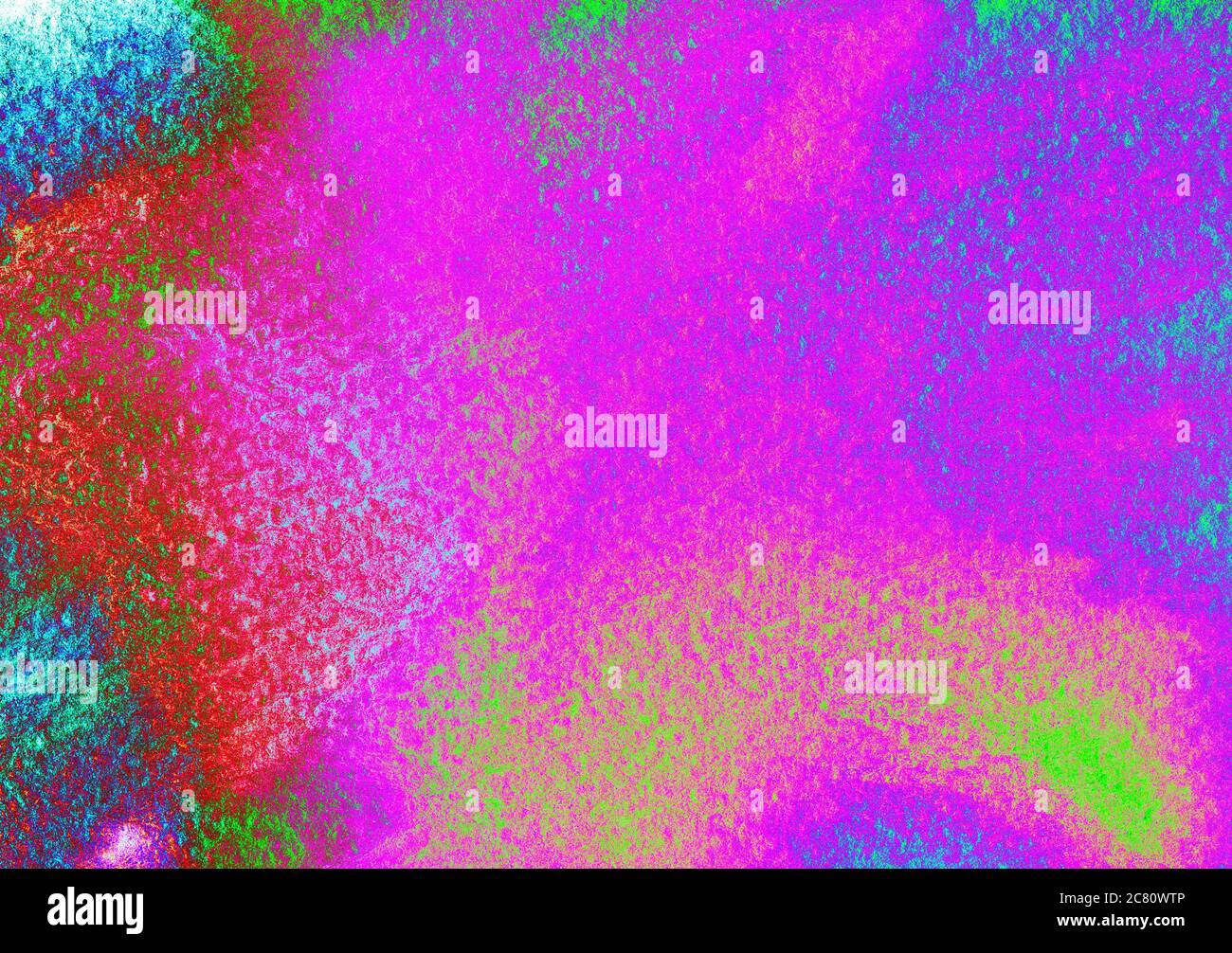 Rouge violet vert bleu fluorescent sur fond papier texturé. Motif effet de peinture éclatant grunge. Illustration raster avec espace pour le texte, pour la publicité de médias site web mode conception Banque D'Images